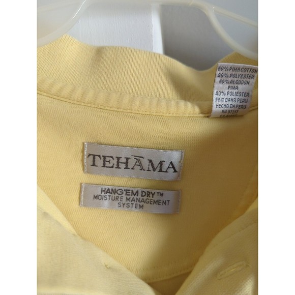 (2) Tehama IZOD Men's M Yellow Short Sleeve Polo Shirts - Picture 10 of 12